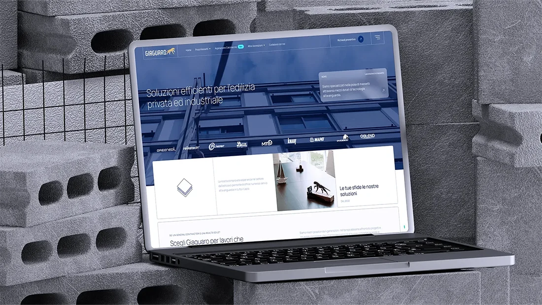 Versione Desktop del Sito Web realizzato per Giaguaro Edilizia da Hud Agency