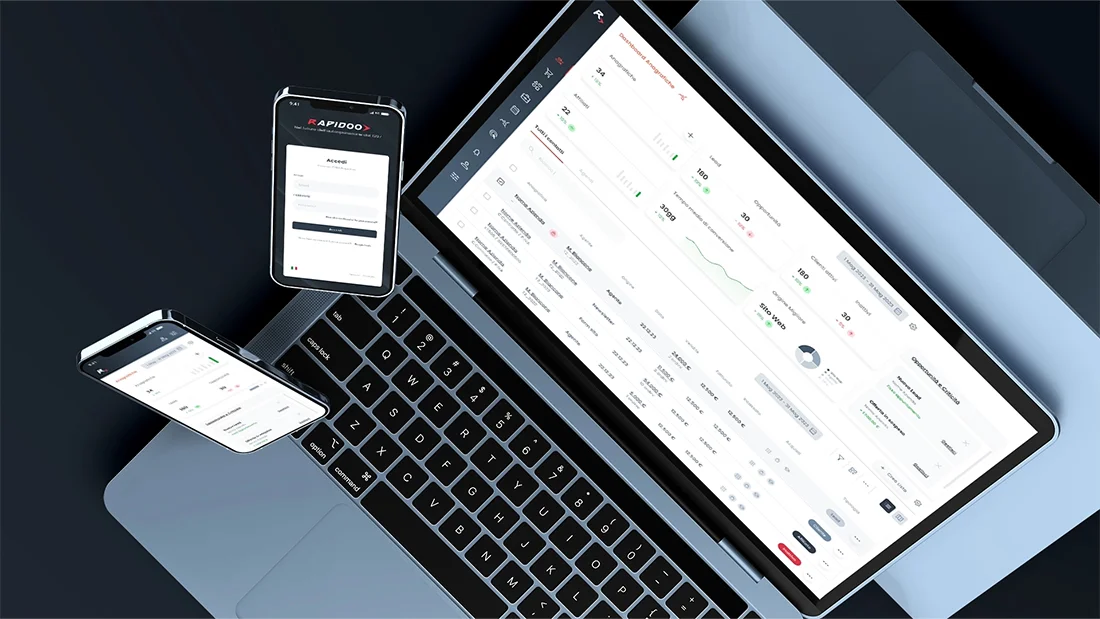 Versione Mobile e Desktop realizzata per il CRM di Rapidoo