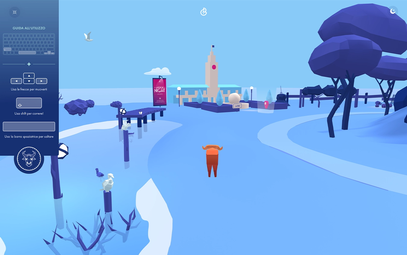 Schermata del Bufalo World di giorno, il Web Game realizzato per scoprire il territorio dove nasce Bufalo Gin