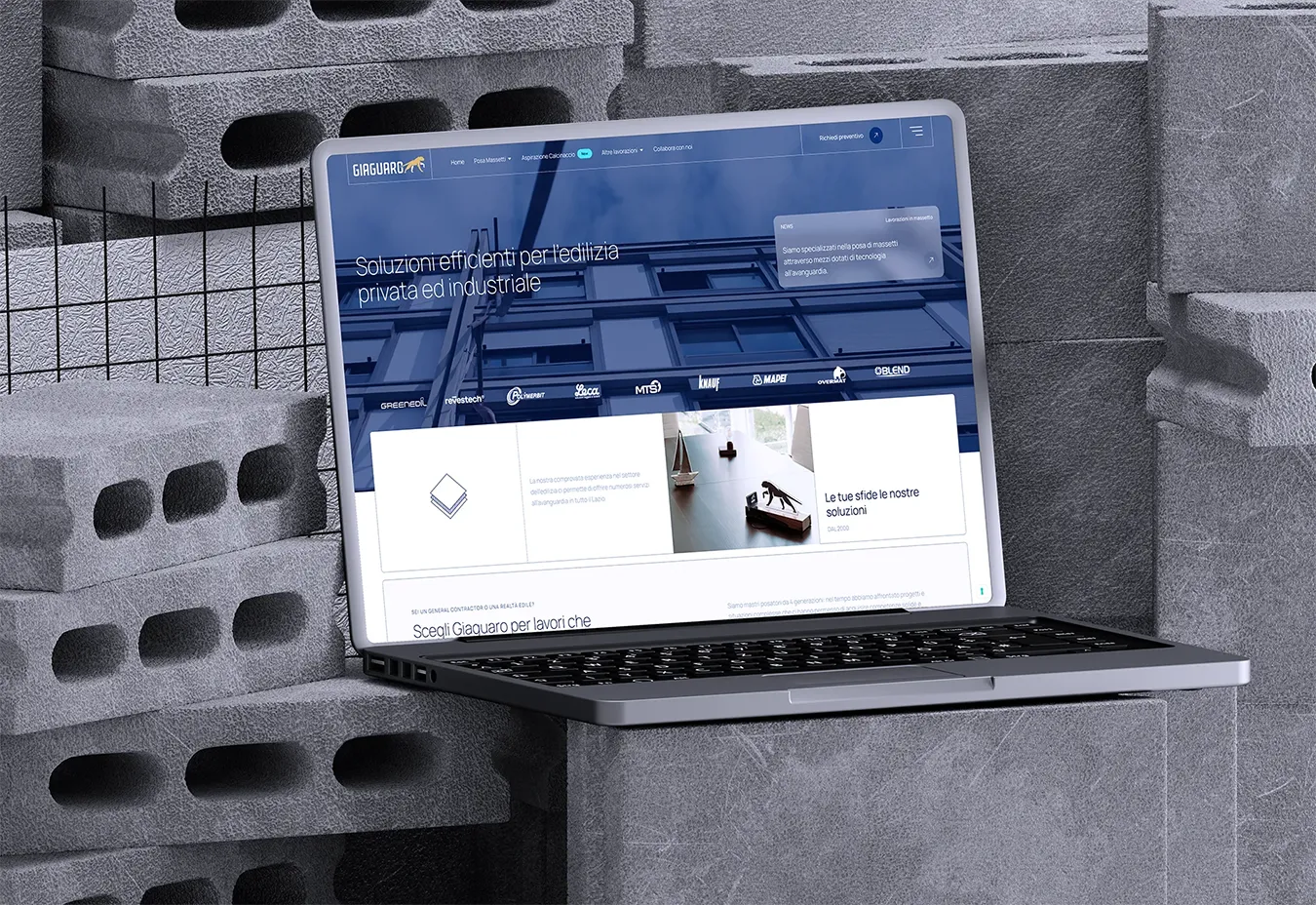 Esempio di strategia digitale per Giaguaro Edilizia: branding e performance marketing, Corporate Web Site, Logo Design, Online Brand Positioning