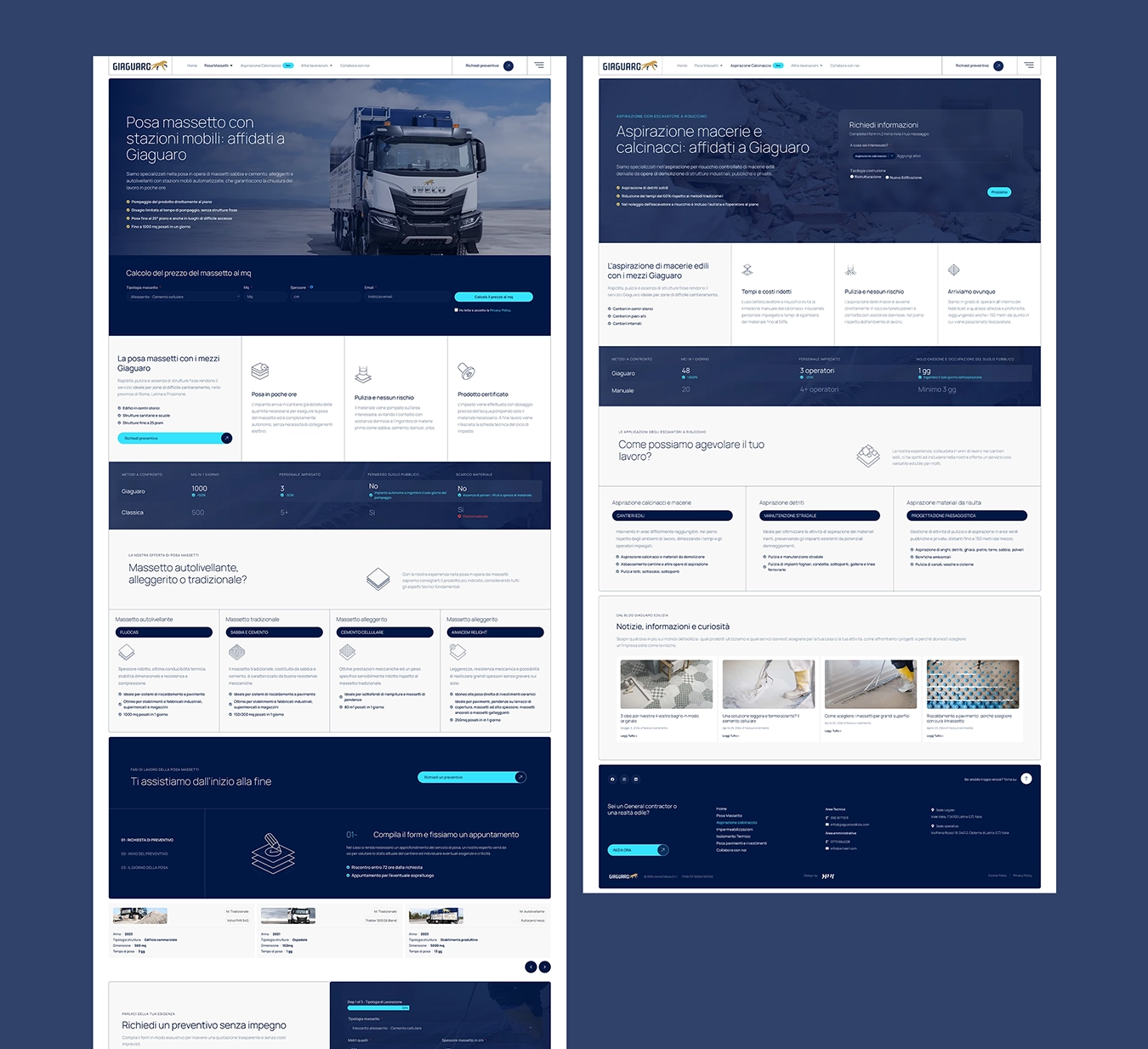 Landing Page realizzata per il sito web di Giaguaro Edilizia