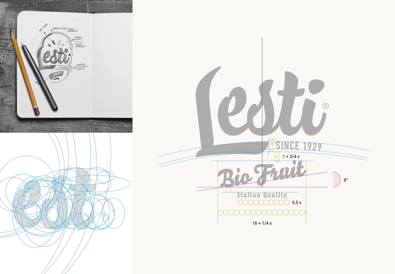 Sketch del nuovo logo di Lesti