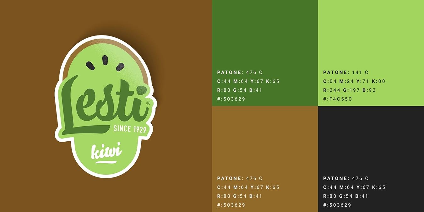 Logo di Lesti con palette colore verde