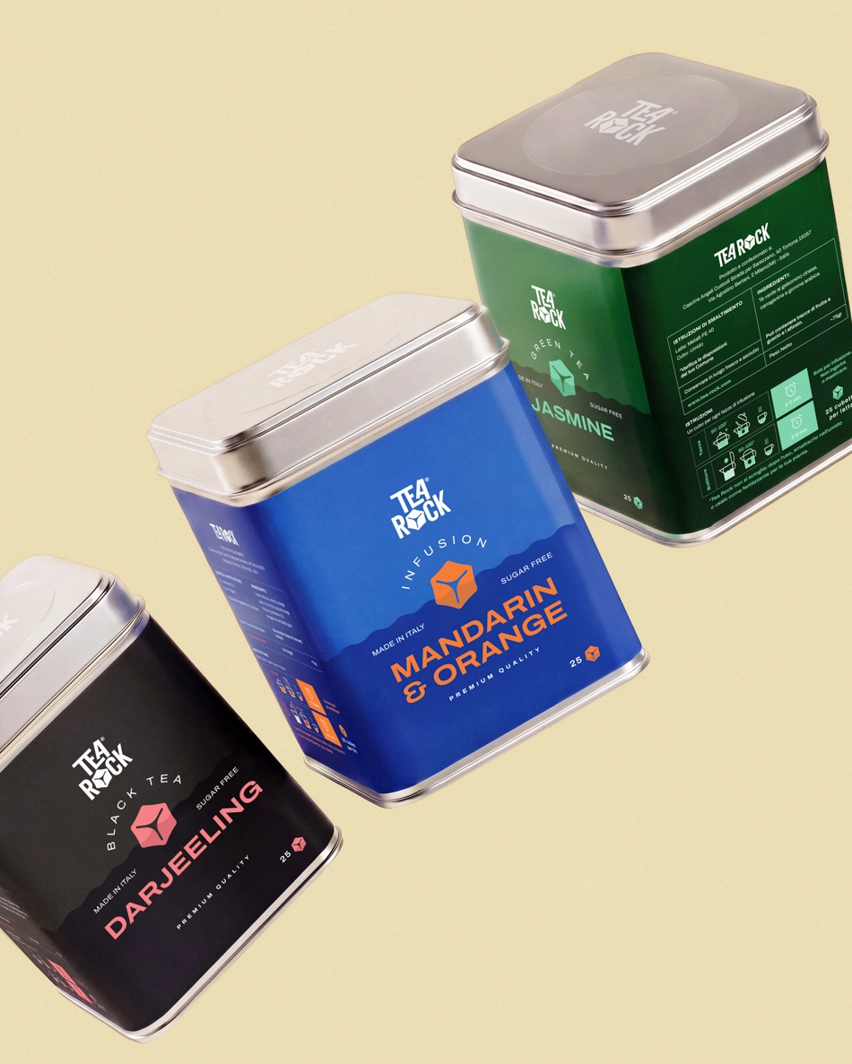 Serie di packaging in latta per te realizzati da Hud Agency
